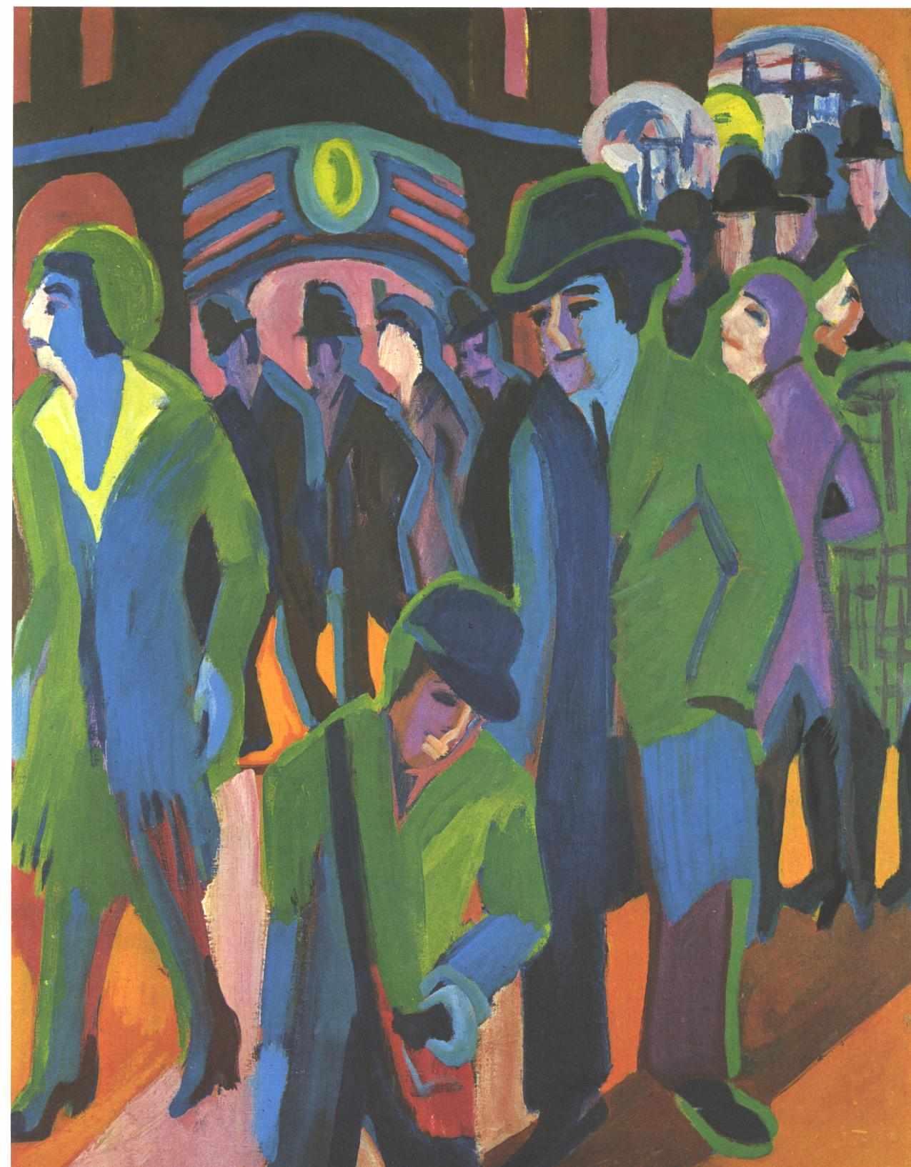 Street with Passangers - Ernst Ludwig Kirchner Tablo