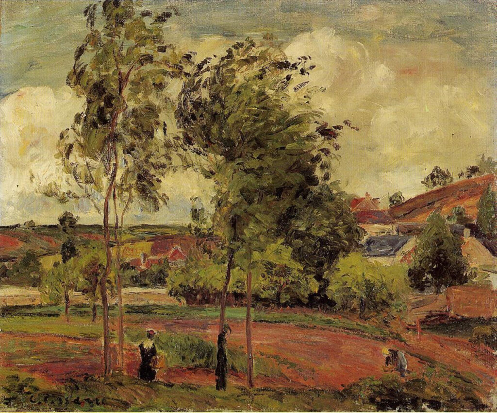 Strong Winds, Pontoise (1877) - Camille Pissarro Tablo