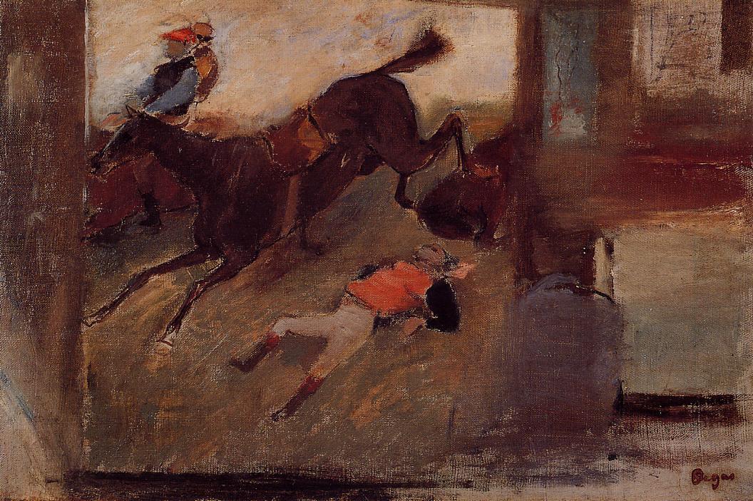 Studio Interior with 'The Steeplechase' (1881) - Edgar Degas Tablo