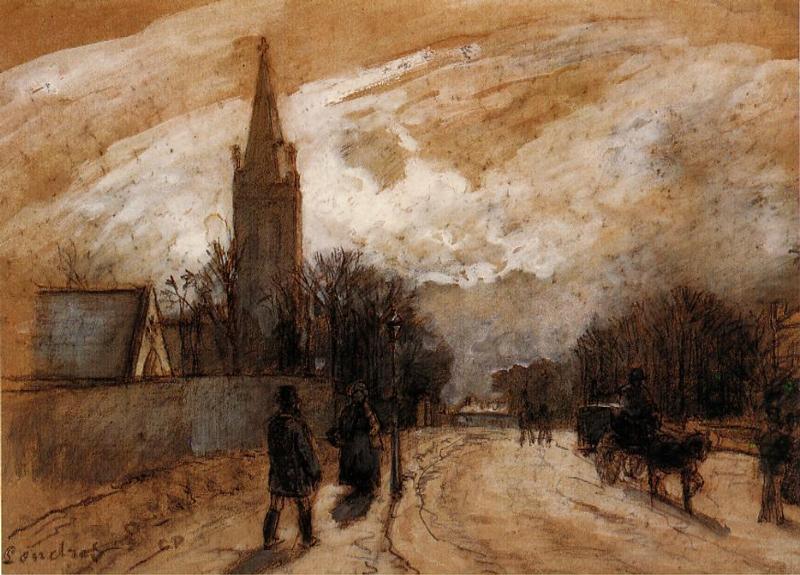Study for 'All Saints' Church, Upper Norwood' (1871) - Camille Pissarro Tablo