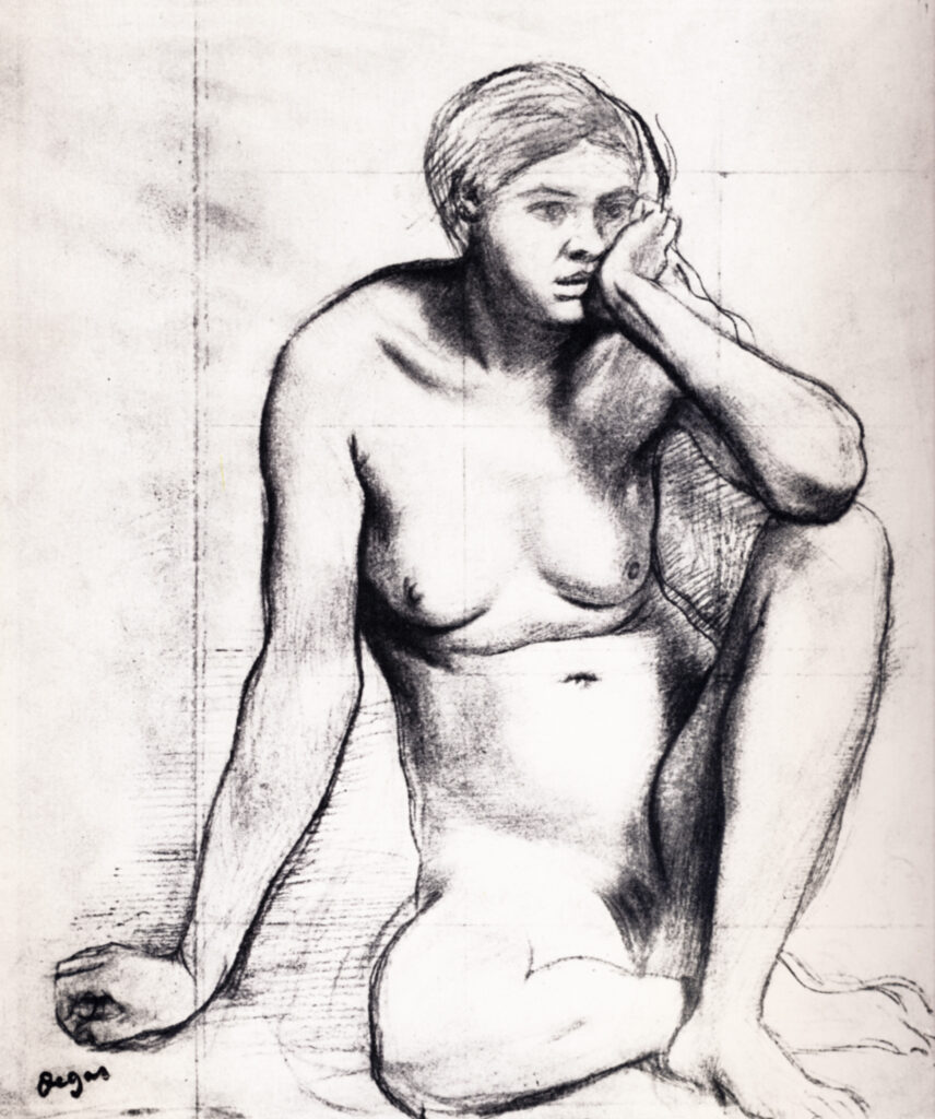 Study for the Medieval War Scene (1865) - Edgar Degas Tablo