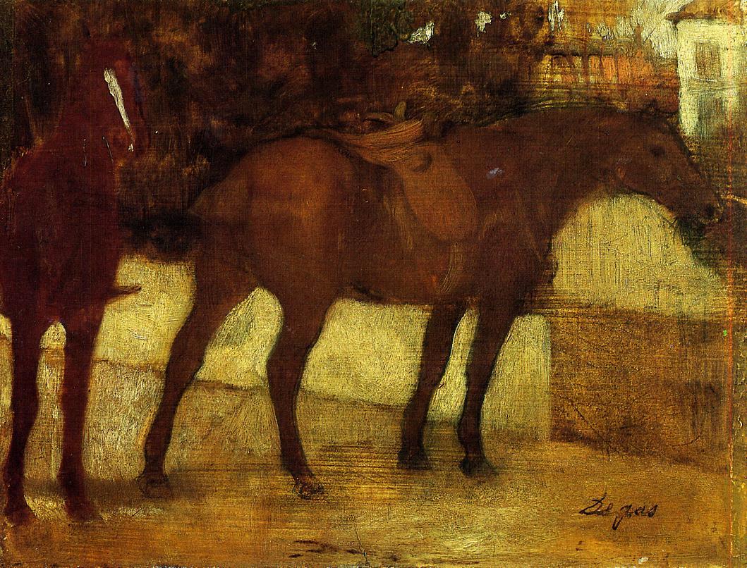 Study of Horses (1873) - Edgar Degas Tablo