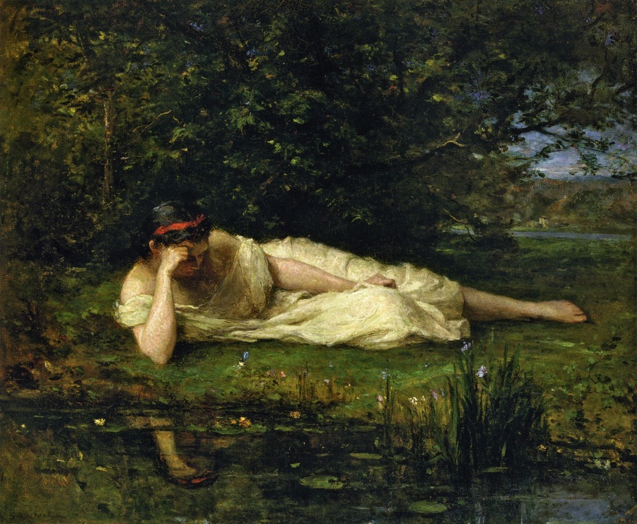 Study, The Water's Edge (1864) - Berthe Morisot Tablo