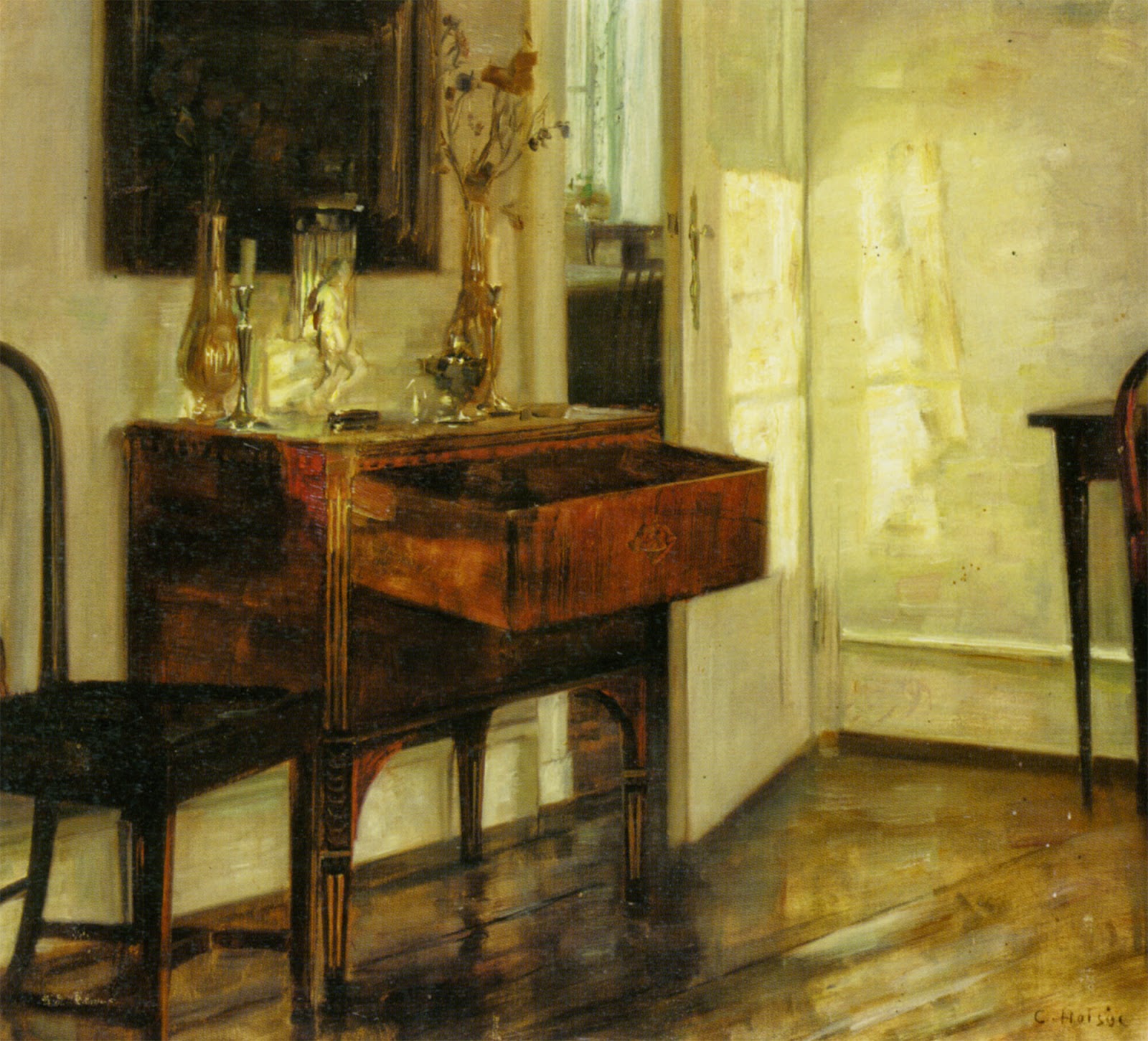 Sunlight in Living Room - Carl Holsøe Tablo