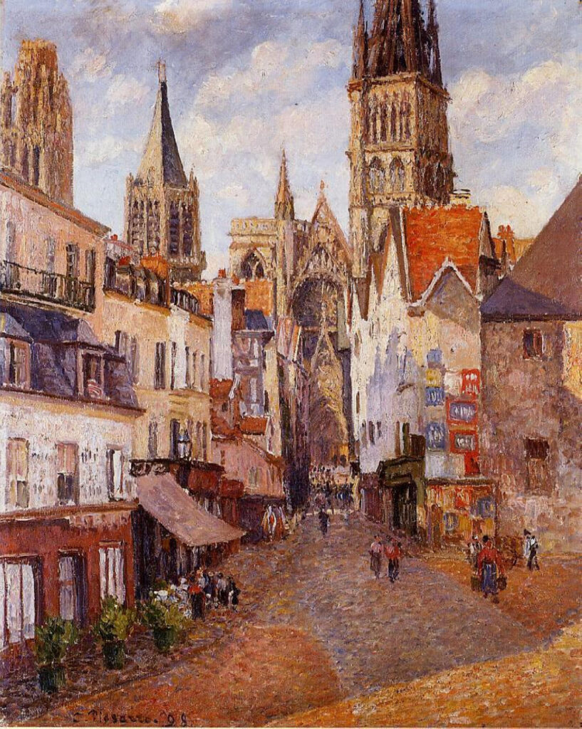 Sunlight, Afternoon, La Rue de l'Epicerie, Rouen (1898) - Camille Pissarro Tablo