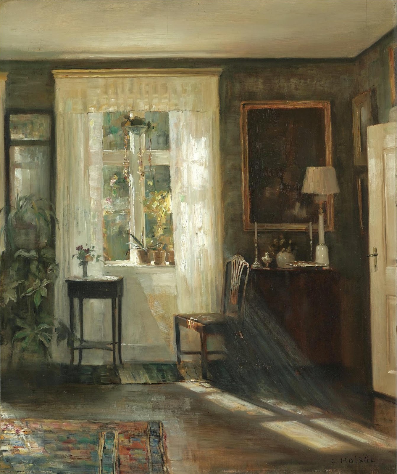 Sunlit Interior - Carl Holsøe Tablo