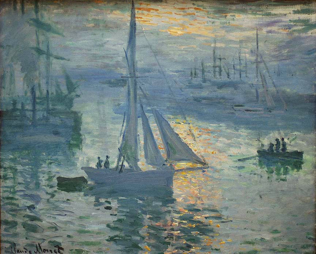 Sunrise, The Sea (1873) - Claude Monet Tablo
