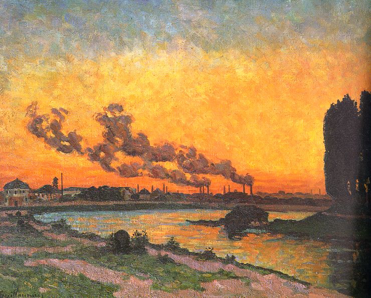 Sunset at Ivry (1873) - Armand Guillaumin Tablo