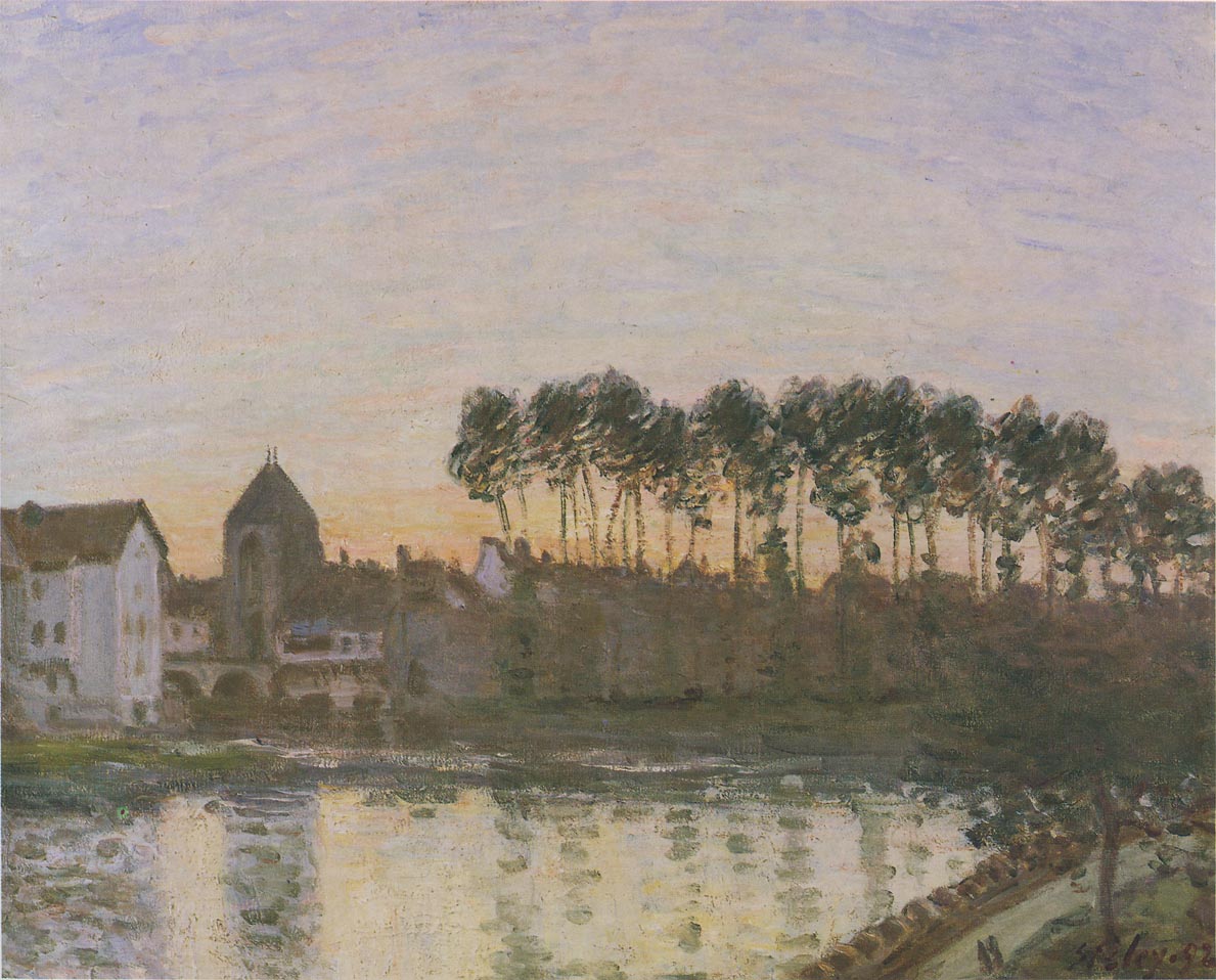 Sunset at Moret (1877) - Alfred Sisley Tablo