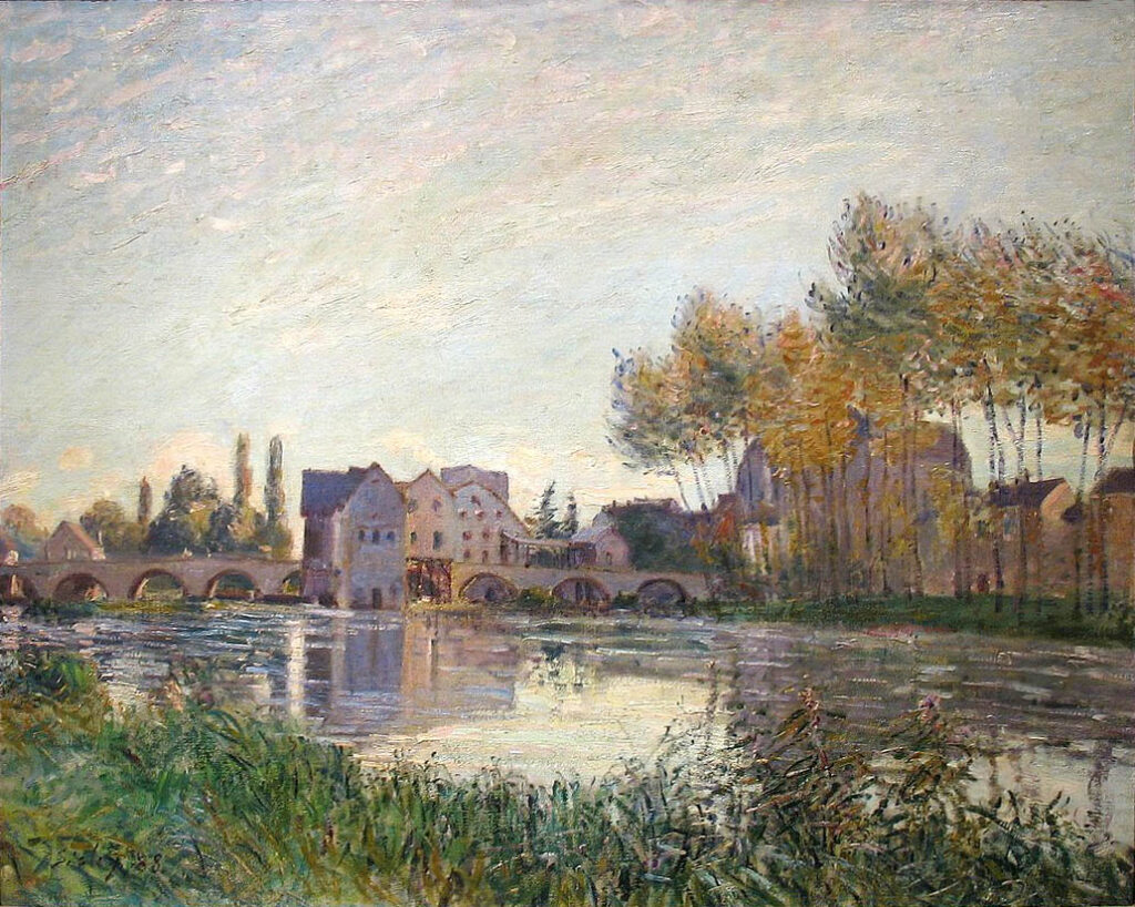Sunset at Moret (1888) - Alfred Sisley Tablo