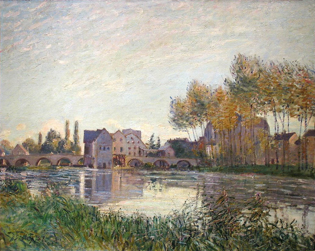 Sunset at Moret (1888) - Alfred Sisley Tablo
