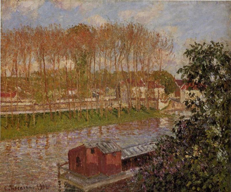 Sunset at Moret sur Loing (1901) - Camille Pissarro Tablo