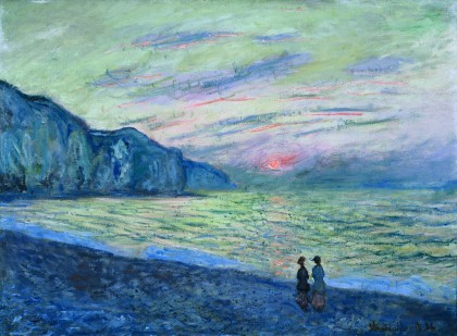 Sunset at Pourville (1882) - Claude Monet Tablo