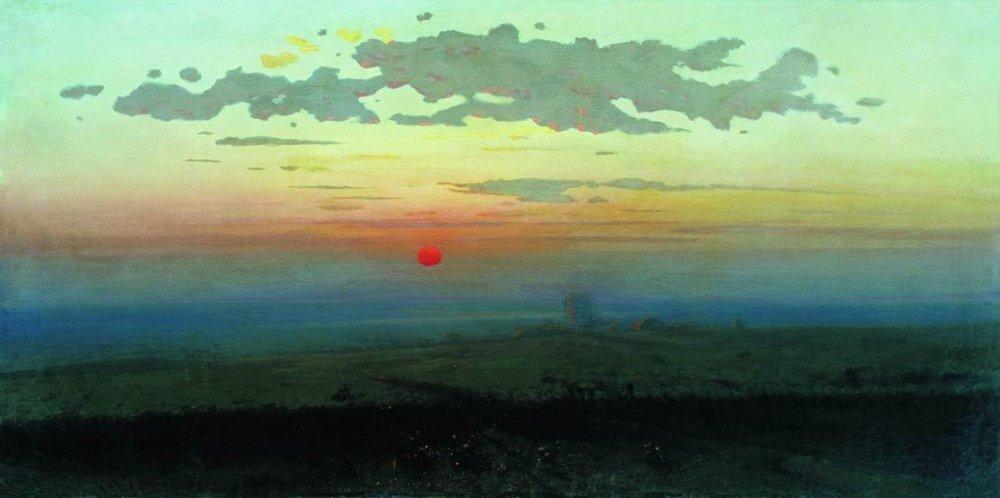 Sunset in the steppes (1900) - Arkhip Kuindzhi Tablo