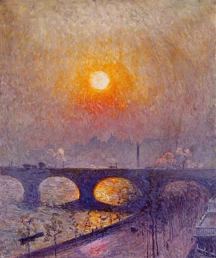 Sunset over Waterloo Bridge (1916) - Emile Claus Tablo