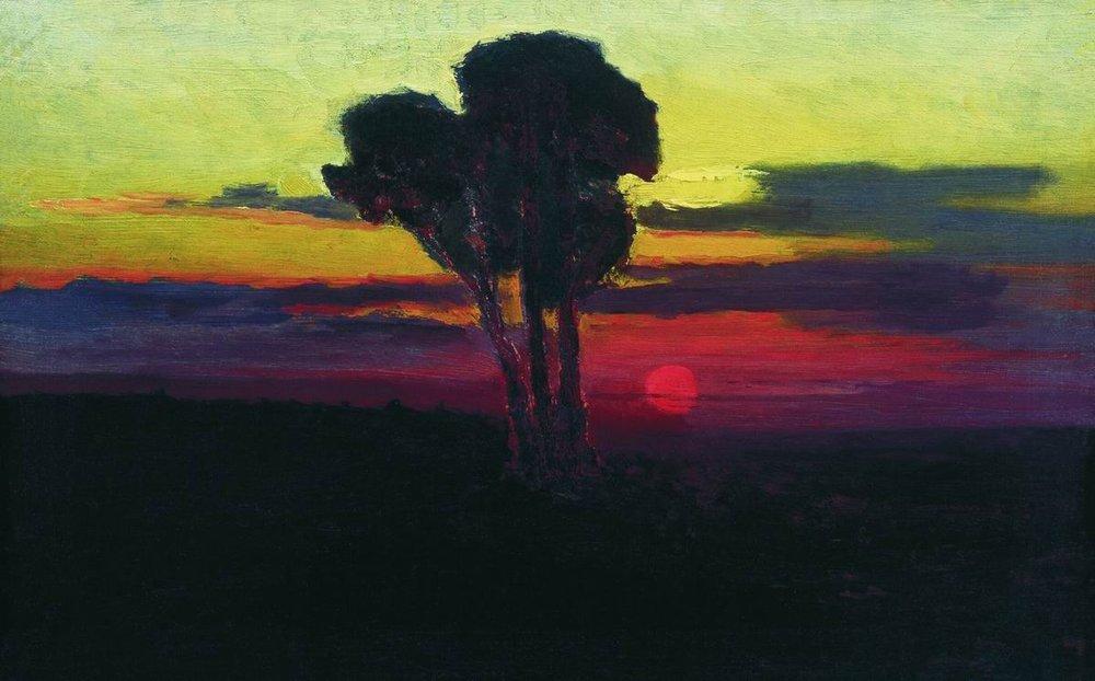 Sunset with trees - Arkhip Kuindzhi Tablo