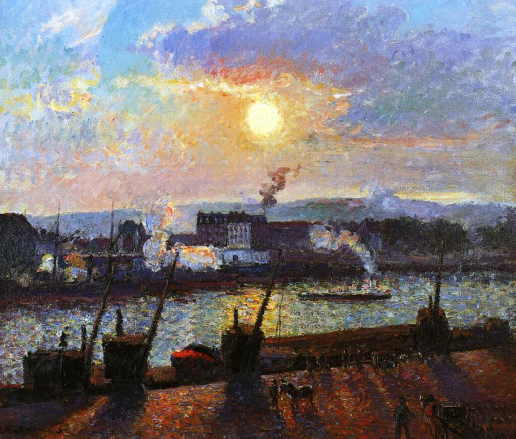 Sunset, Rouen (1898) - Camille Pissarro Tablo