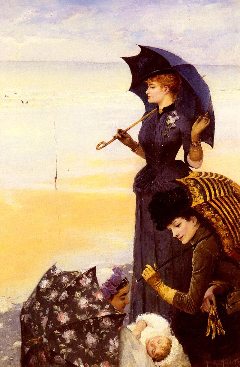 Sur la plage, le treport - Albert Aublet Tablo