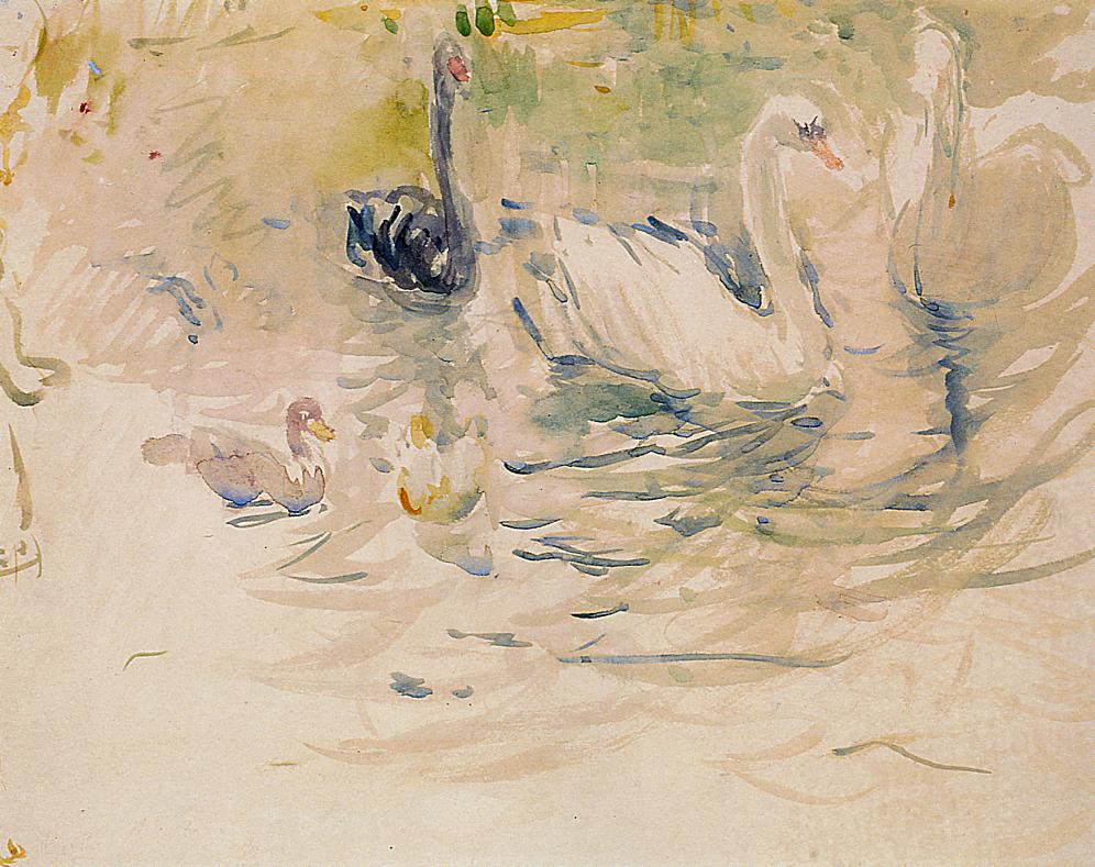 Swans (1888) - Berthe Morisot Tablo
