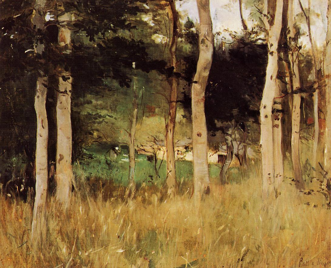 Thatched Cottage in Normandy (1865) - Berthe Morisot Tablo