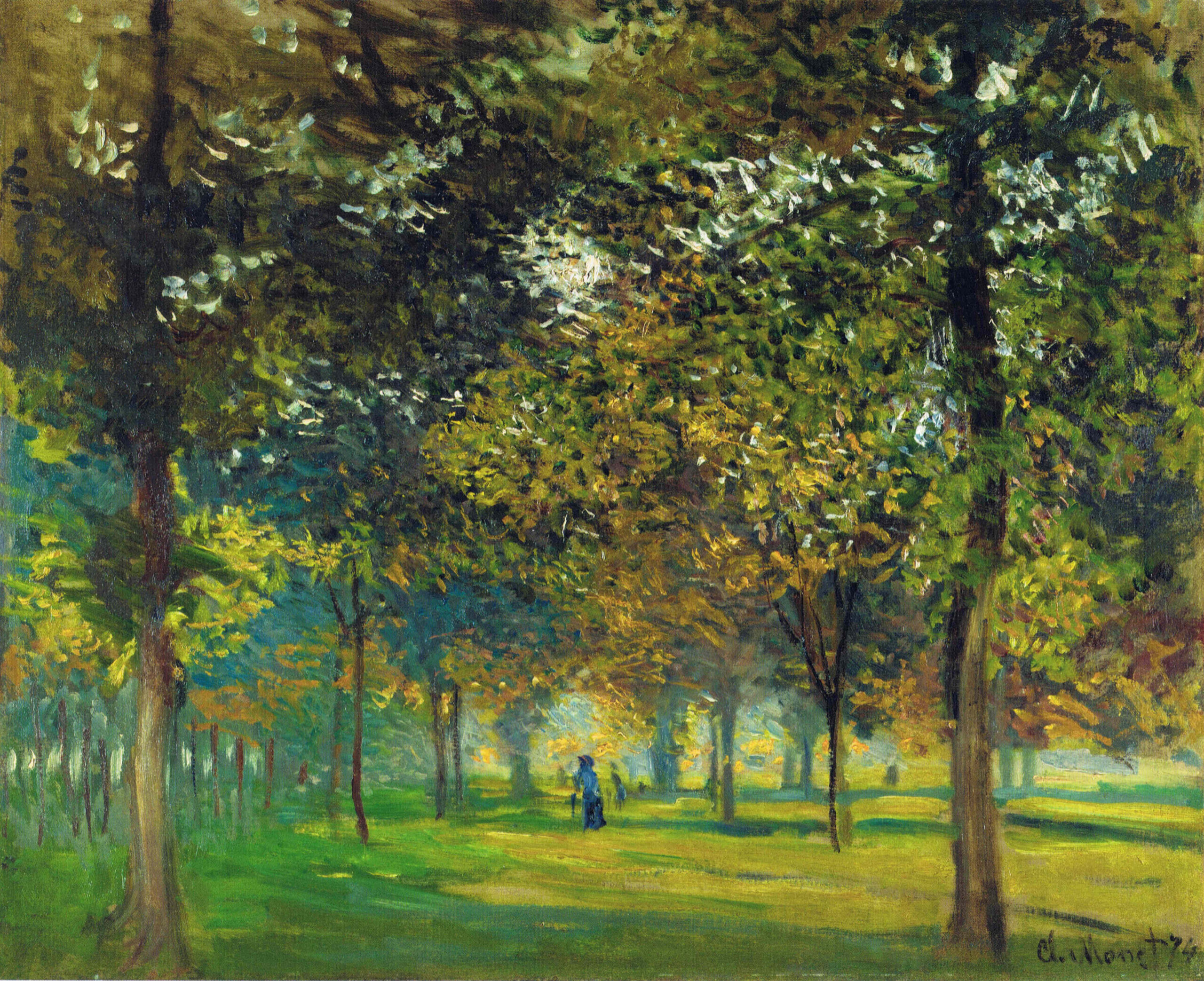 The Allee du Champ de Foire at Argenteuil (1874) - Claude Monet Tablo