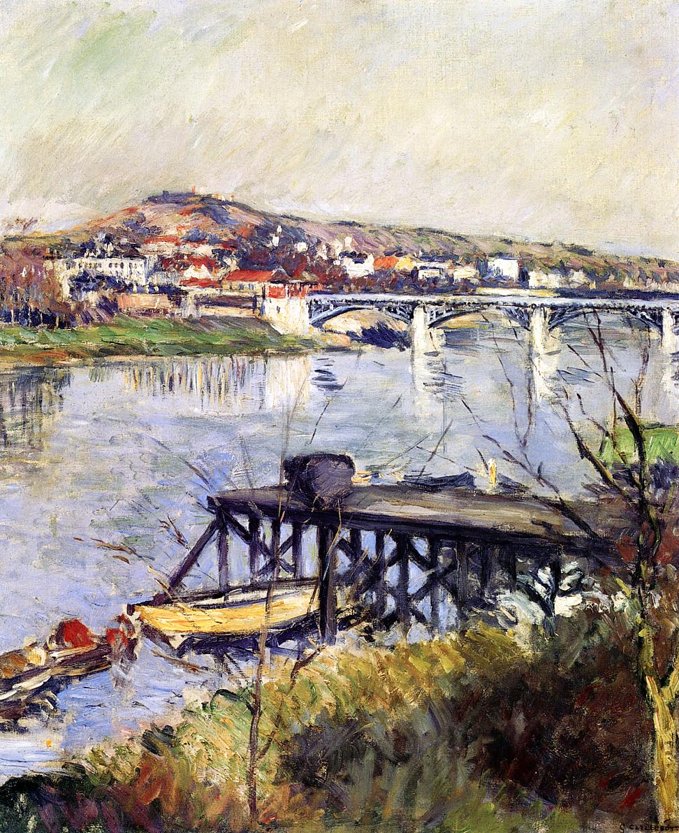 The Argenteuil Bridge (1893) - Gustave Caillebotte Tablo