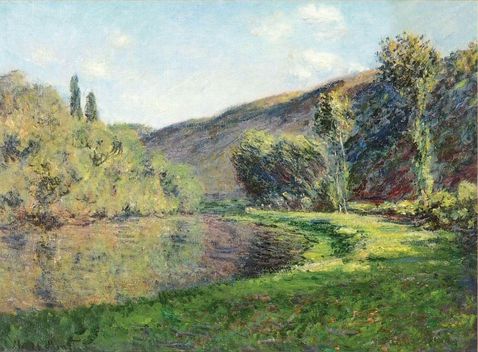 The Arm of the Siene at Jeufosse, Afternoon (1884) - Claude Monet Tablo