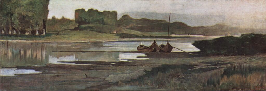 The Arno near Bellariva (1865) - Giovanni Fattori Tablo