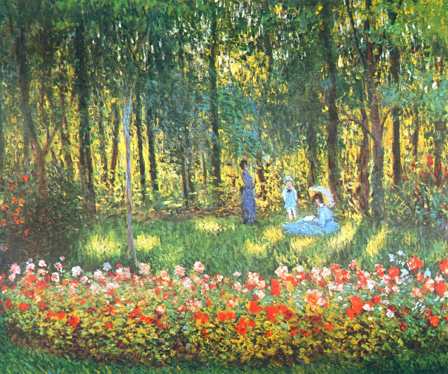 The Artist's Family in the Garden (1875) - Claude Monet Tablo