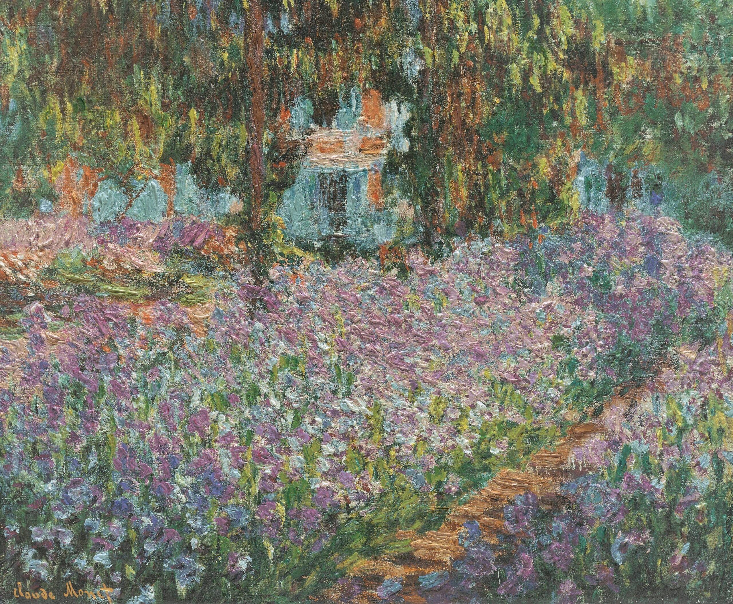 The Artist's Garden at Giverny (1900) - Claude Monet Tablo
