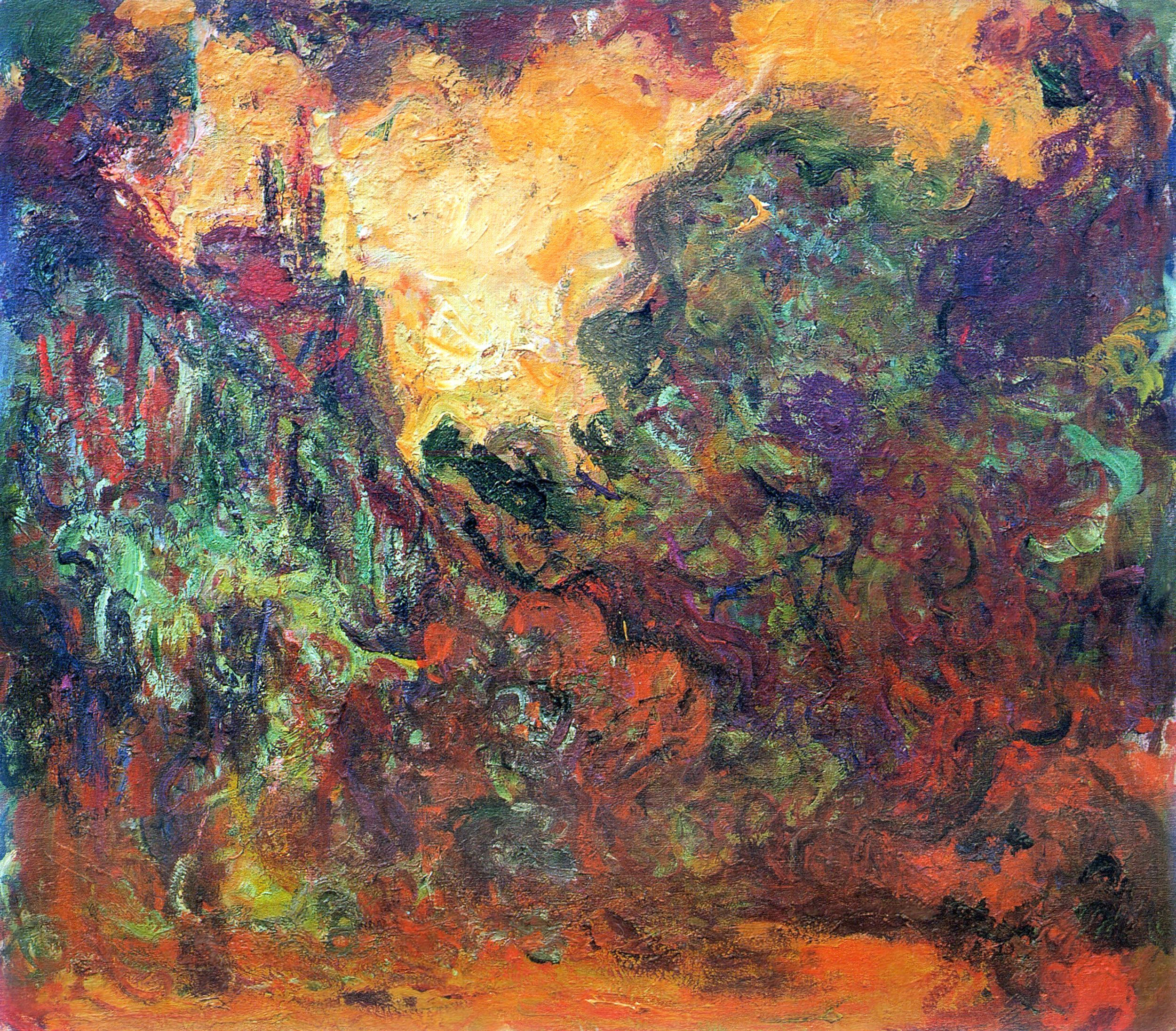 The Artist's House, View from the Rose Garden (1922) - Claude Monet Tablo
