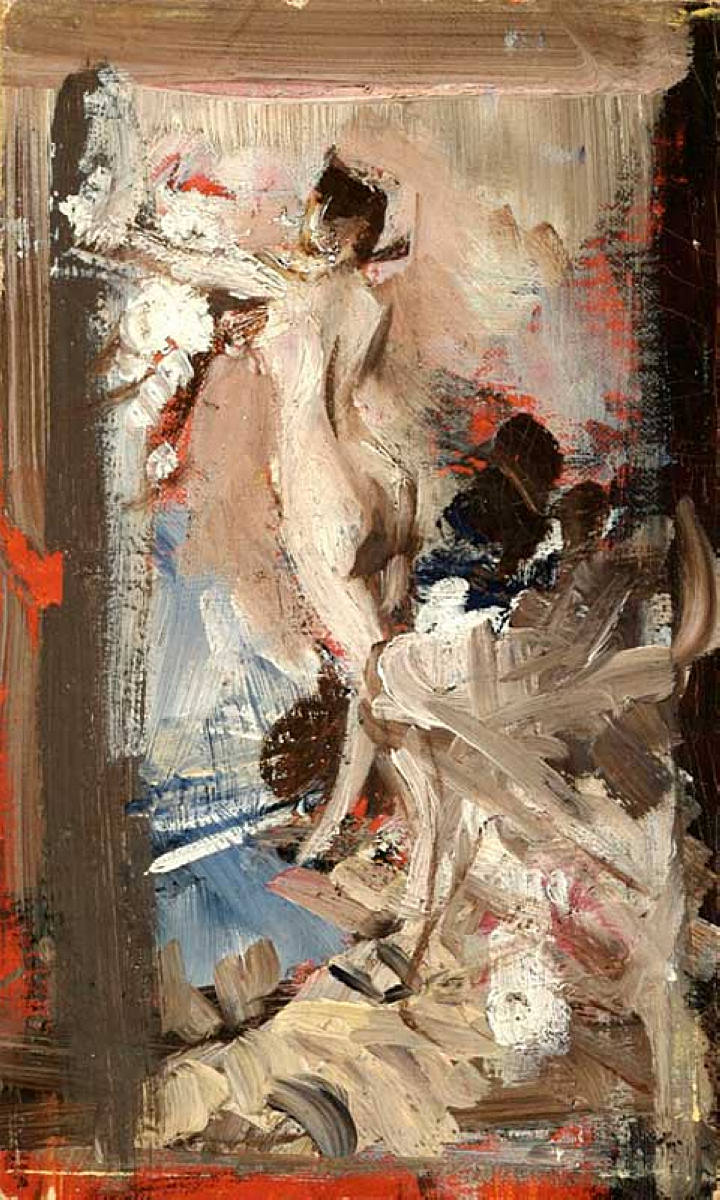 The Artist's Model, Montecatini - Giovanni Boldini Tablo