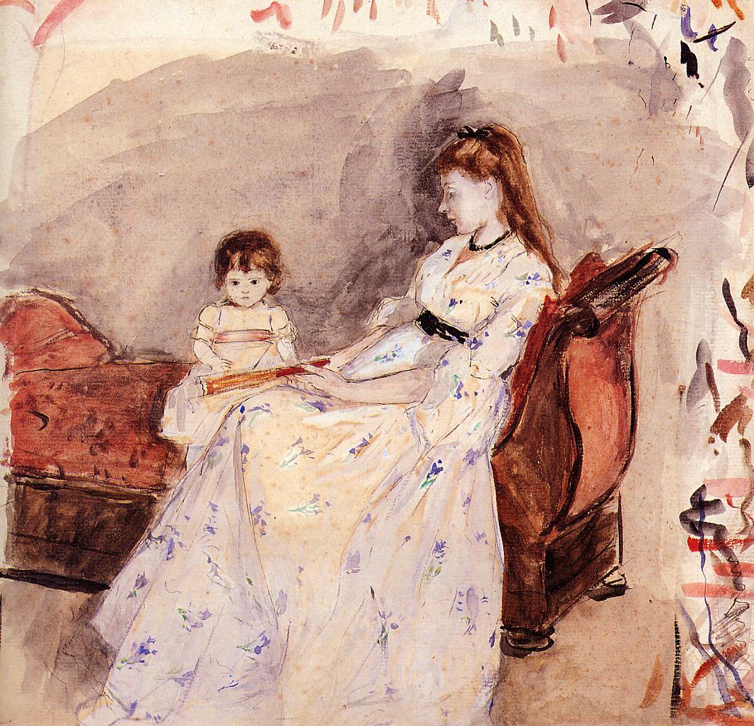 The Artist's Sister Edma with Her Daughter Jeanne (1872) - Berthe Morisot Tablo