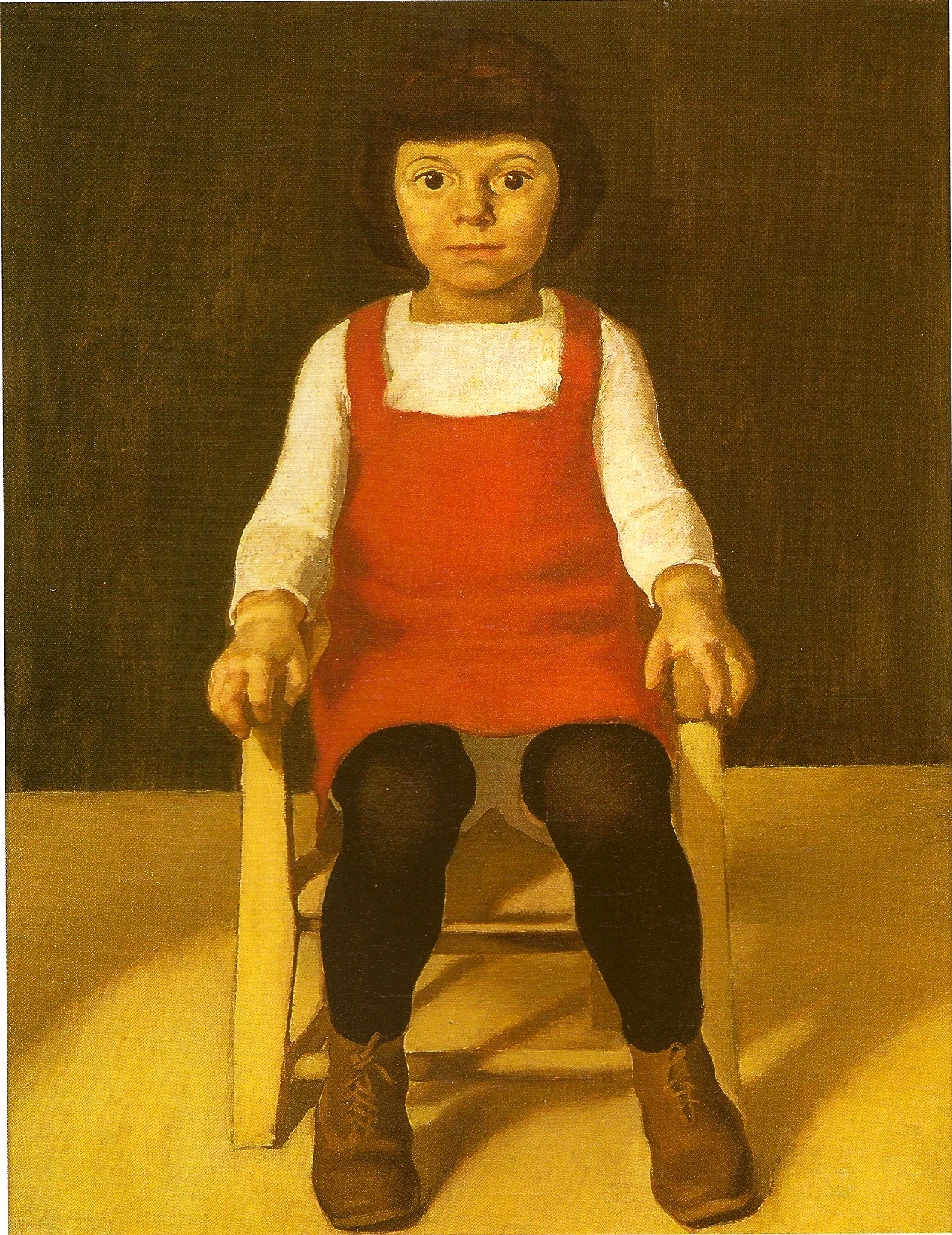 The Artists Daughter Ila (1895) - Albin Egger-Lienz Tablo