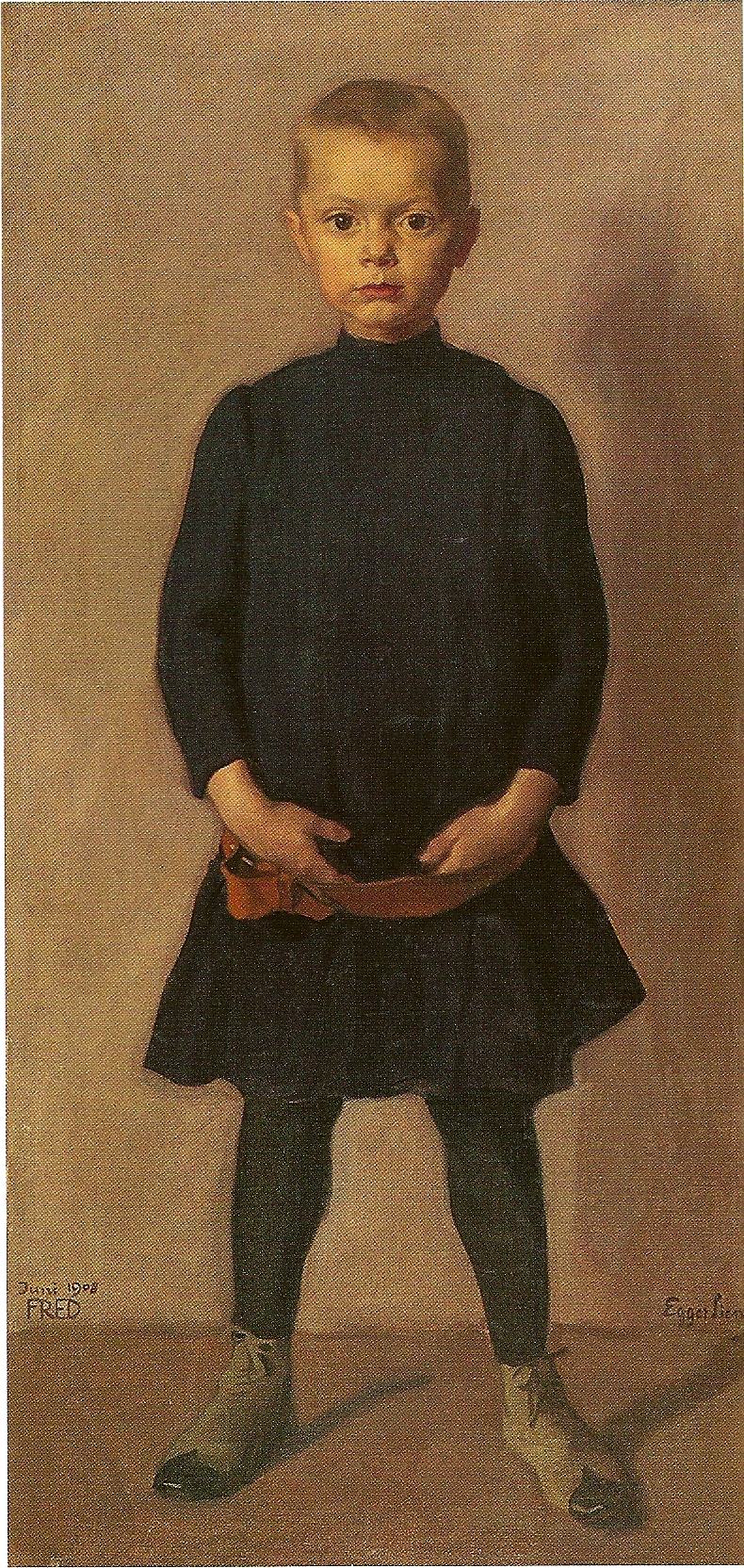 The Artists Son Fred (1895) - Albin Egger-Lienz Tablo