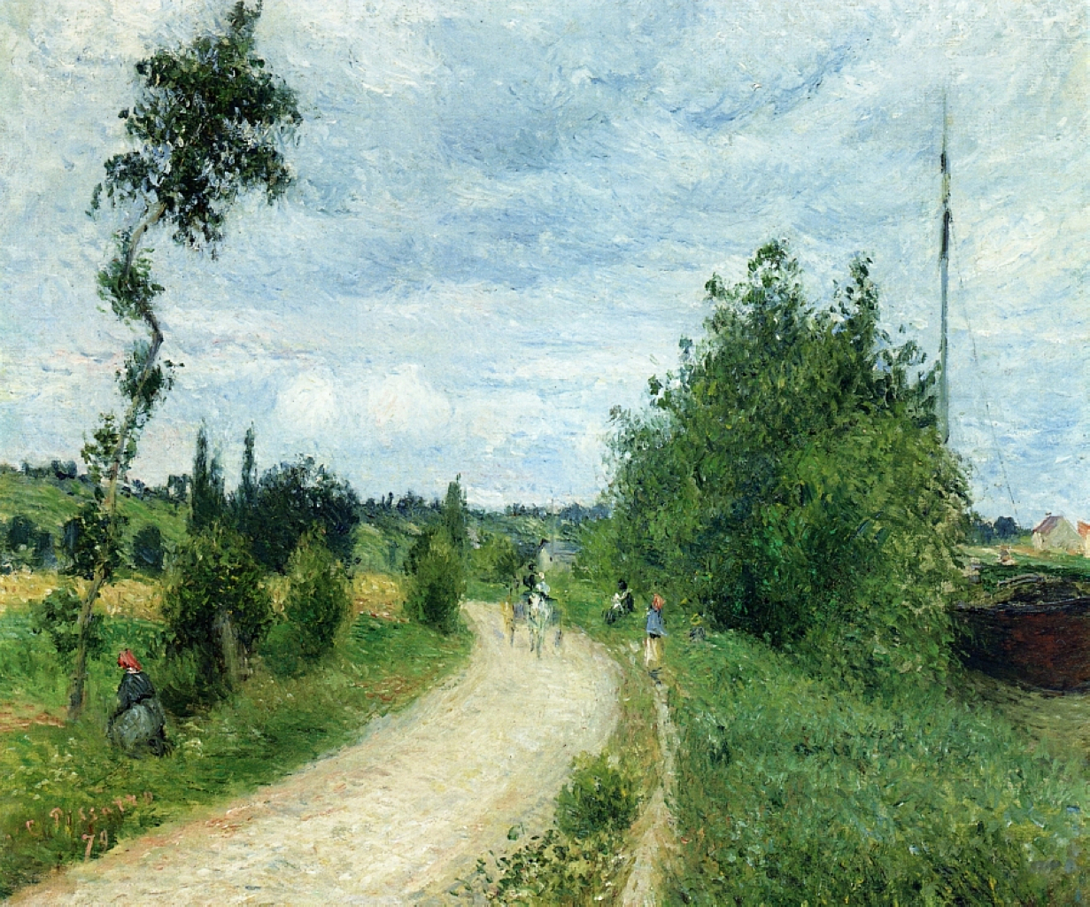 The Auvers Road, Pontoise (1879) - Camille Pissarro Tablo