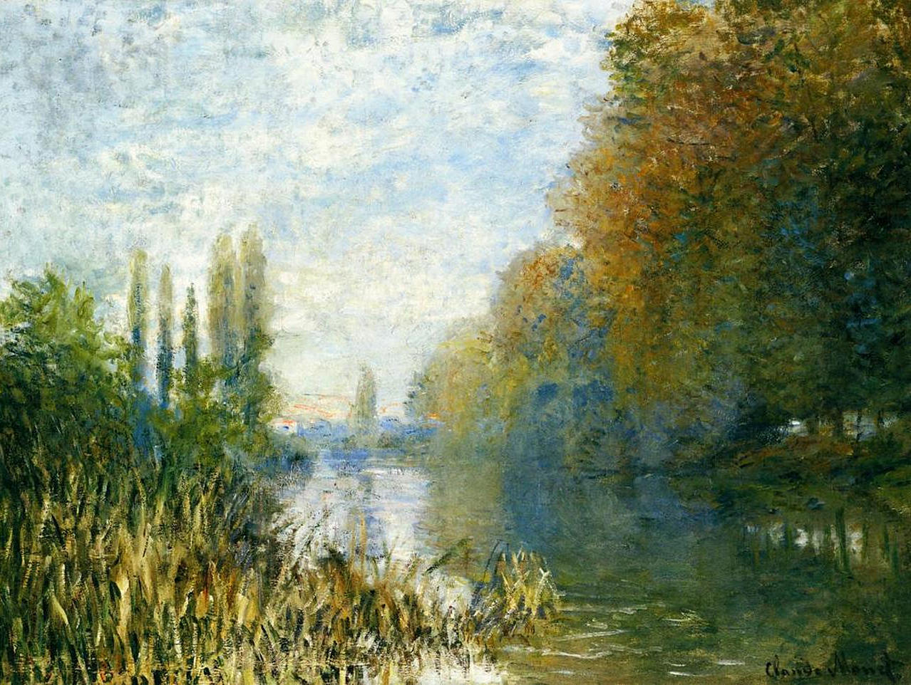 The Banks of The Seine in Autumn (1876) - Claude Monet Tablo