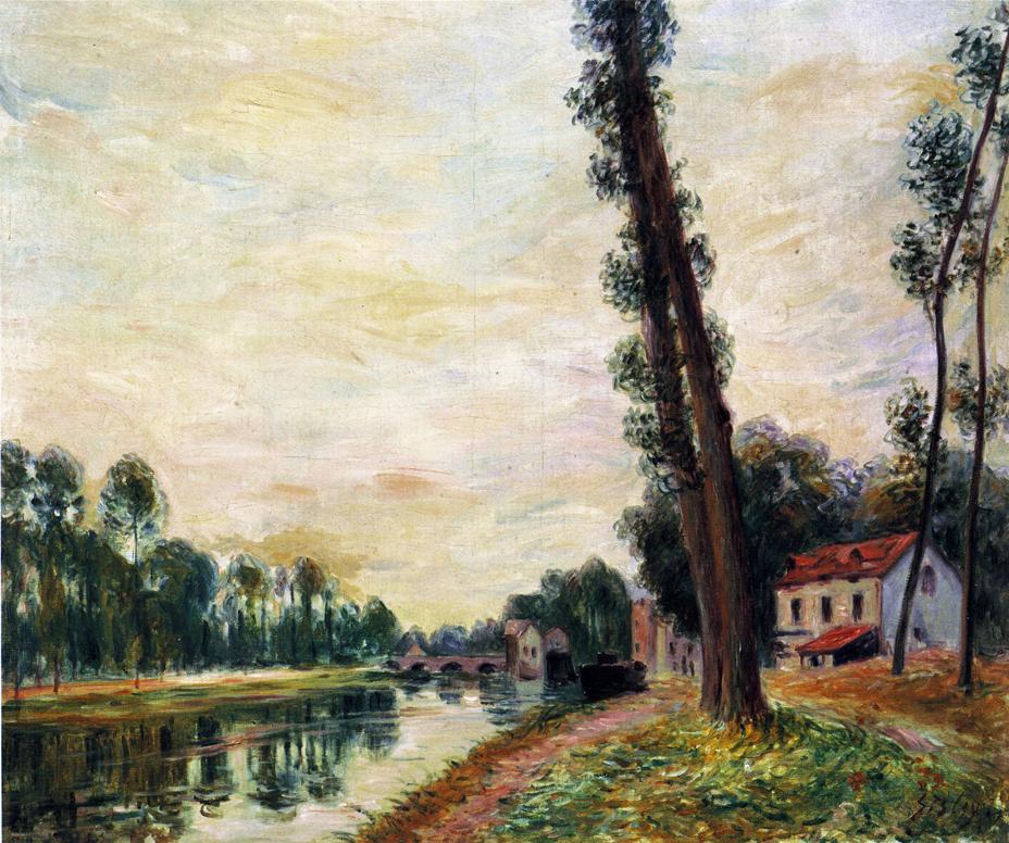 The Banks of the Loing (1892) - Alfred Sisley Tablo