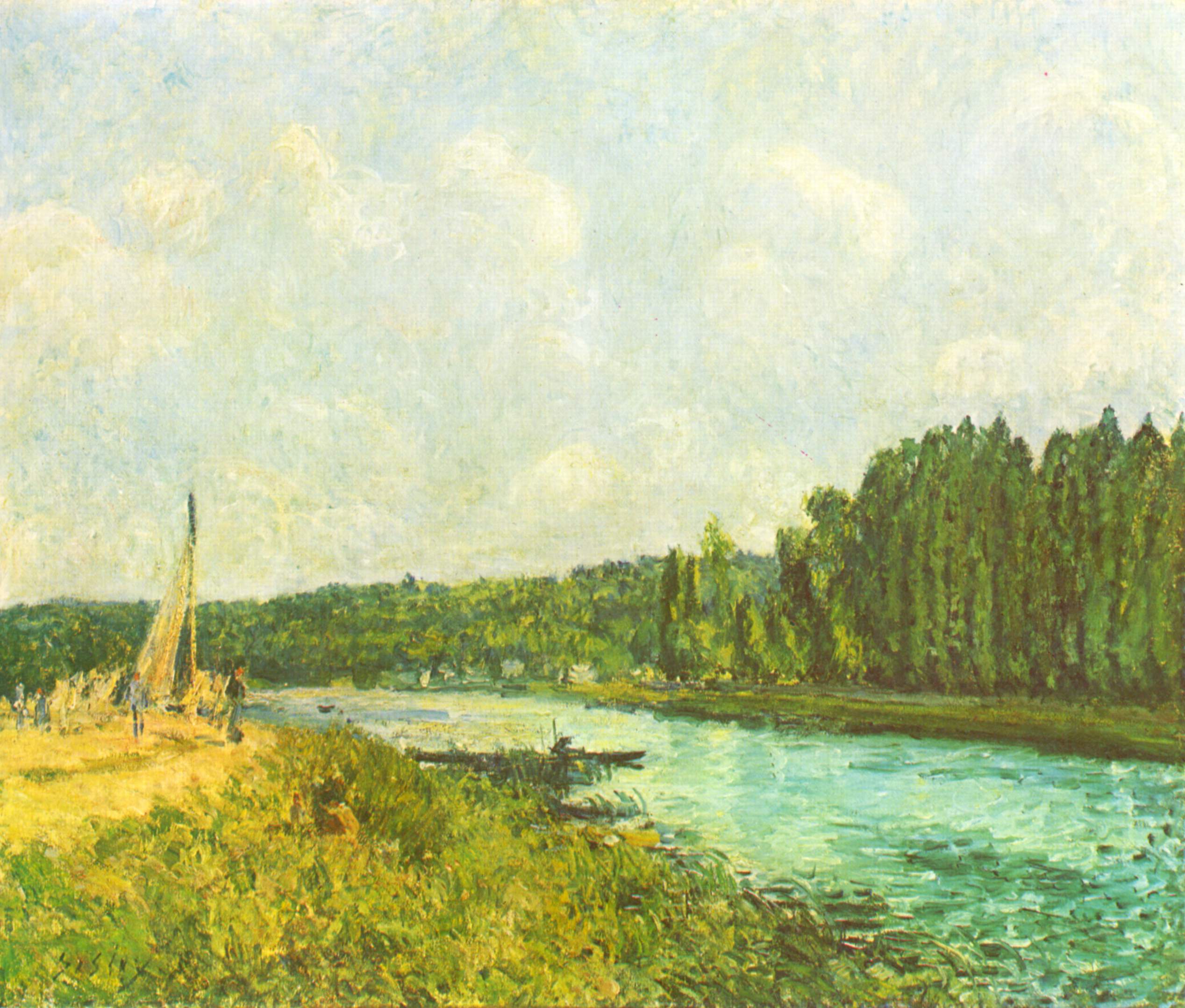 The Banks of the Oise (1877) - Alfred Sisley Tablo