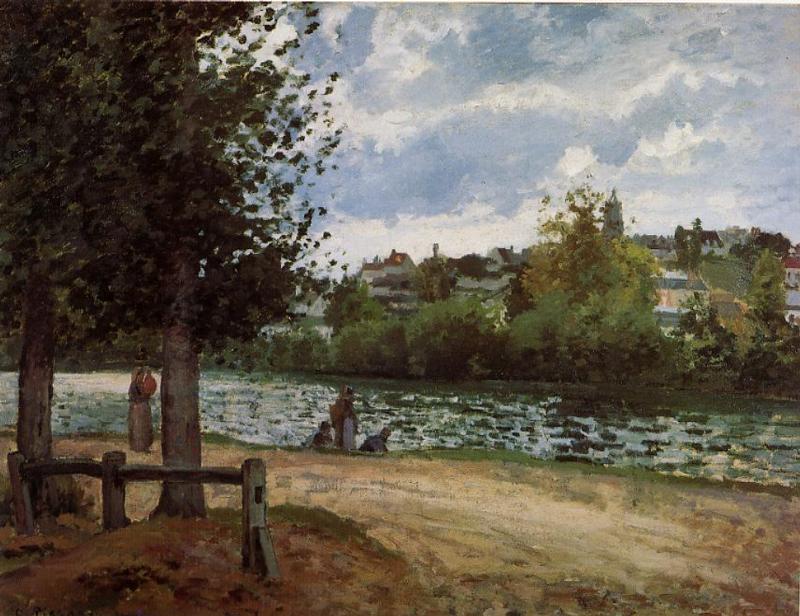 The Banks of the Oise at Pontoise (1870) - Camille Pissarro Tablo