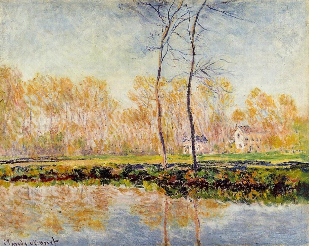 The Banks of the River Epte at Giverny (1887) - Claude Monet Tablo
