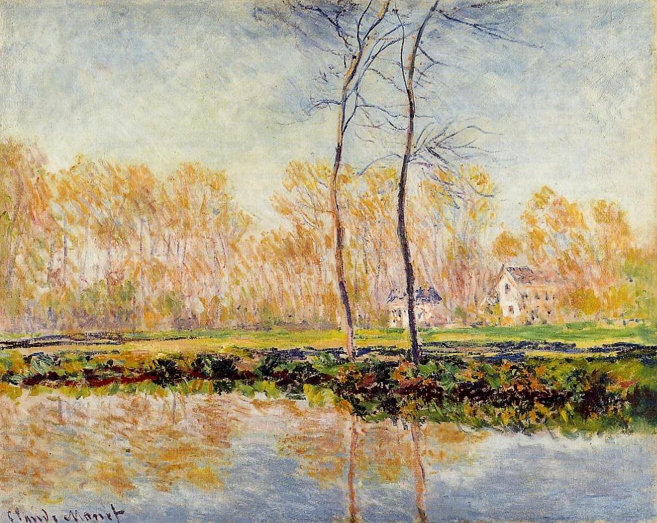 The Banks of the River Epte at Giverny (1887) - Claude Monet Tablo