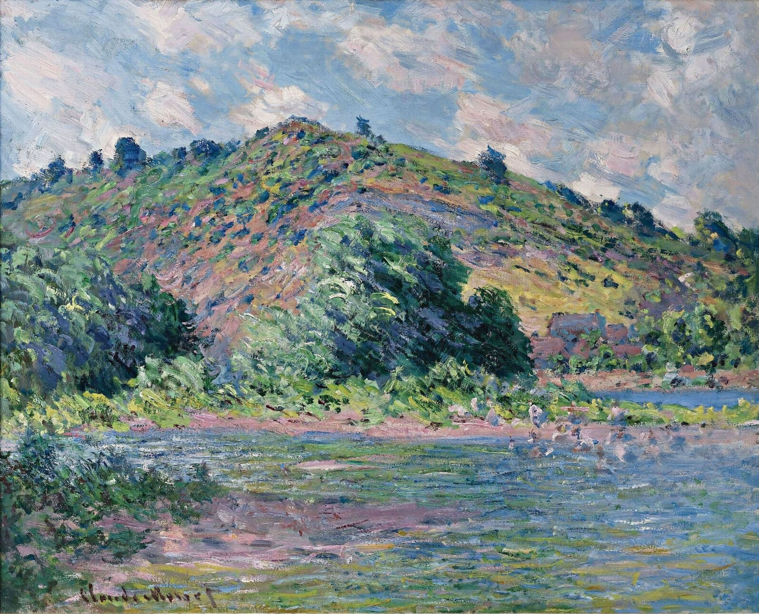 The Banks of the Seine at Port Villez (1885) - Claude Monet Tablo