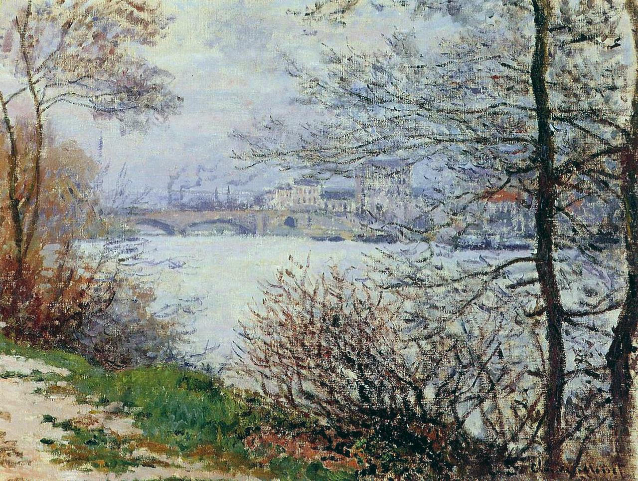 The Banks of the Seine, Ile de la Grande Jatte (1878) - Claude Monet Tablo