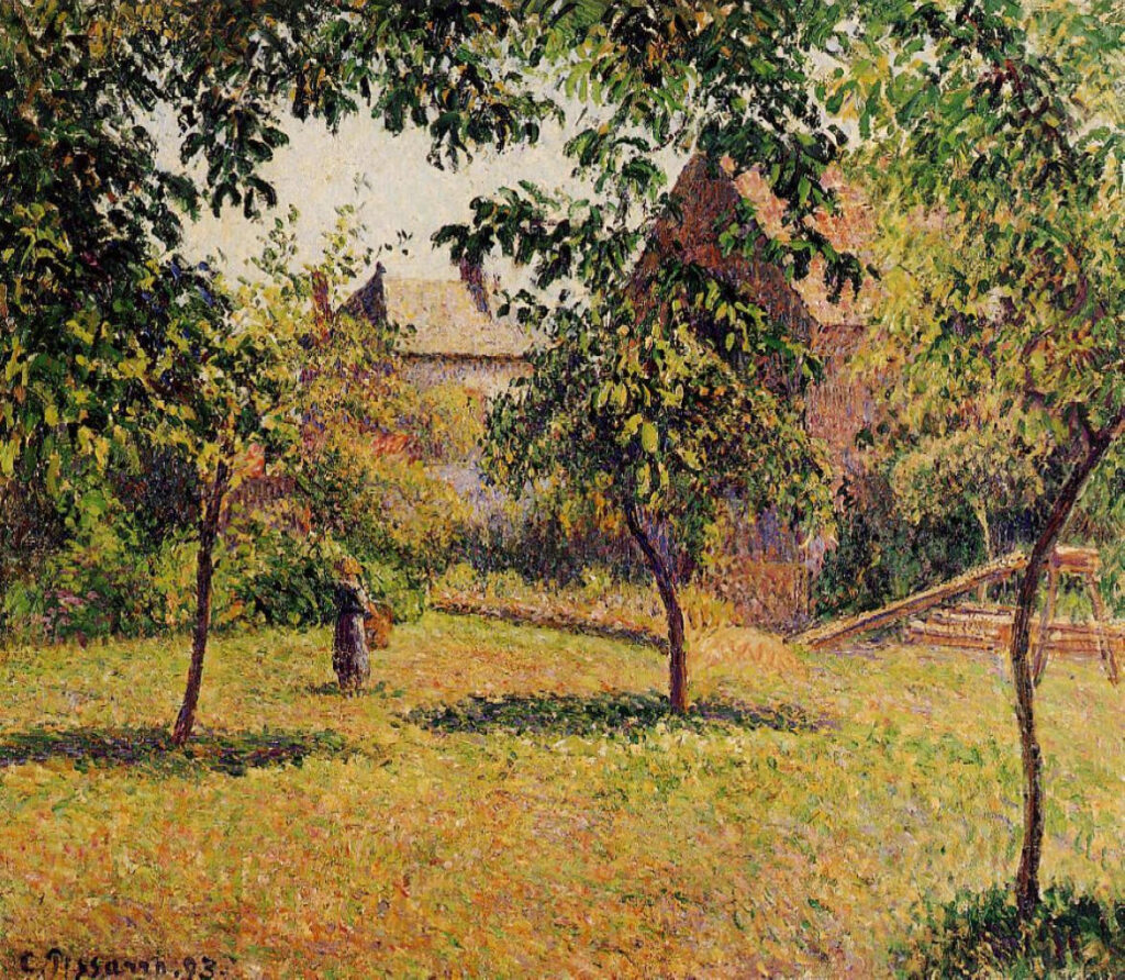 The Barn, Morning, Eragny (1893) - Camille Pissarro Tablo