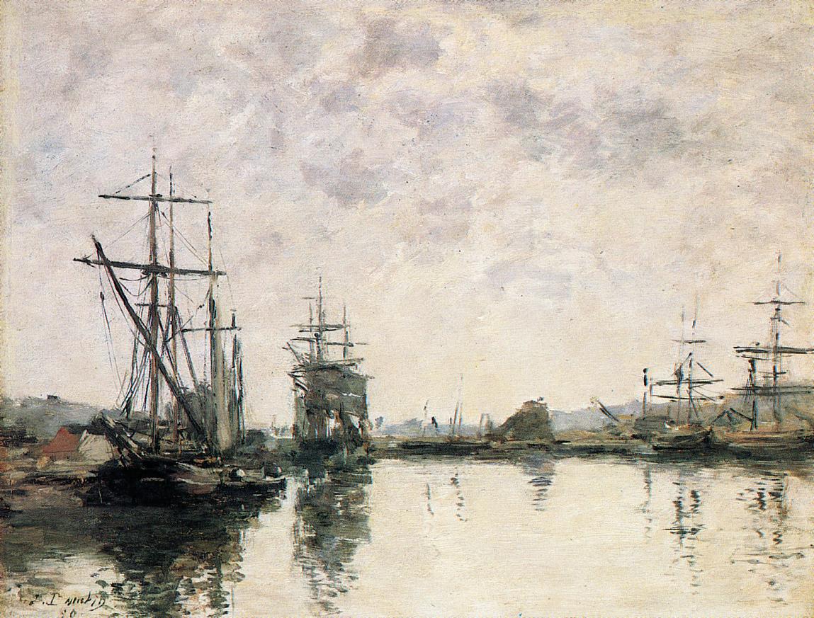 The Basin at Deauville (1890) - Eugène Boudin Tablo