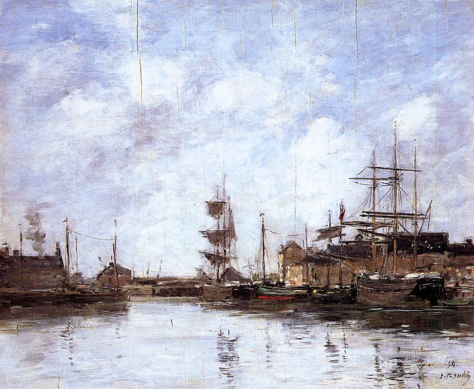The Basin at Fecamp (1894) - Eugène Boudin Tablo