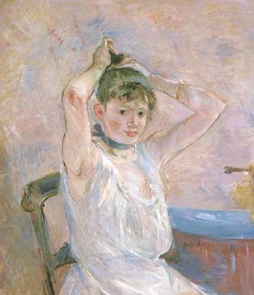 The Bath (Girl Arranging Her Hair) (1886) - Berthe Morisot Tablo