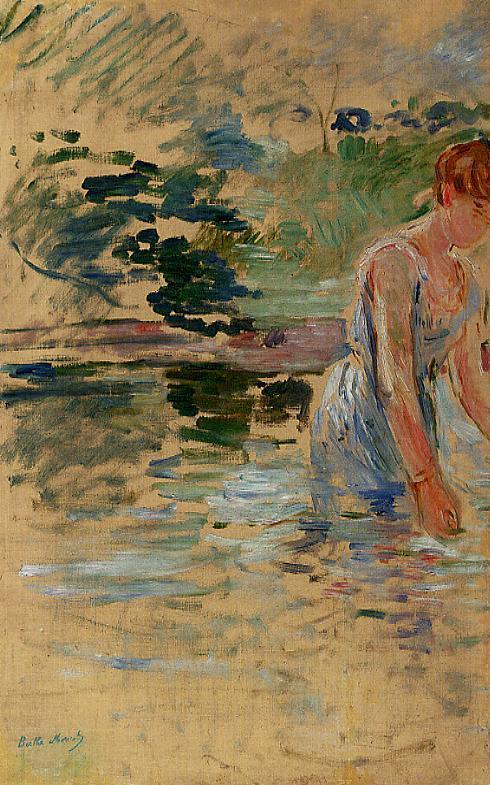 The Bath at Mesnil (1892) - Berthe Morisot Tablo