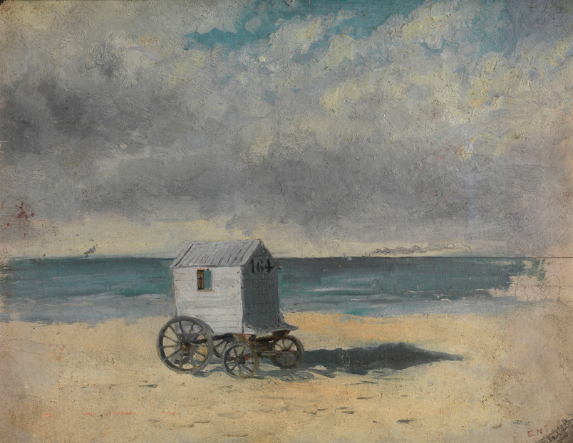 The Bathing Hut. Afternoon, July 29, (1876-1876) - James Ensor Tablo
